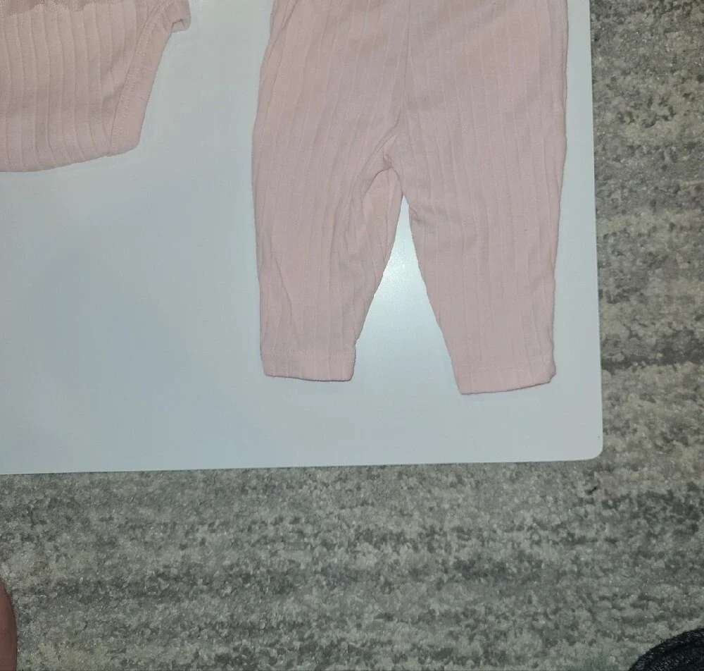 Carters Baby Pink Ribbed Tulle Bodysuit & Leggings Set Size 3 Months